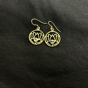 Gold Lotus Earrings